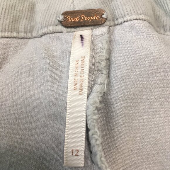 Free People Micro Mini Pleated Corduroy Skort in Gray Size 12 - Picture 12 of 16